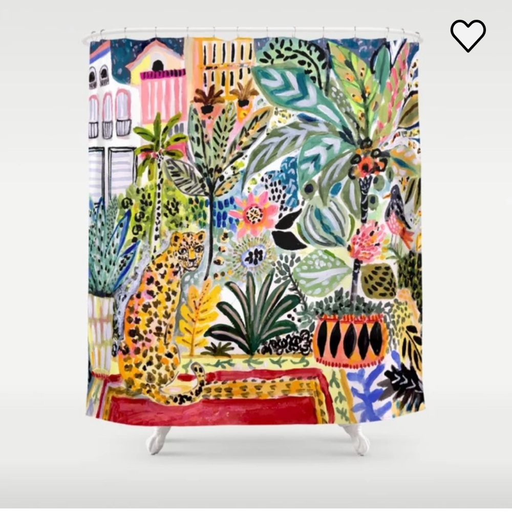 Society6 Karen Fields Tiger in the City shower curtain